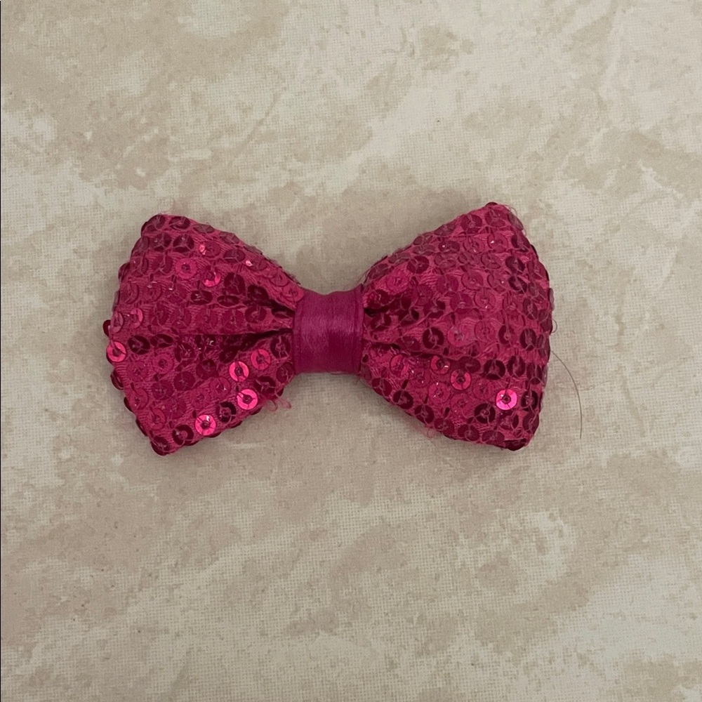 Sparkling Pink Sequin Bow for Kids